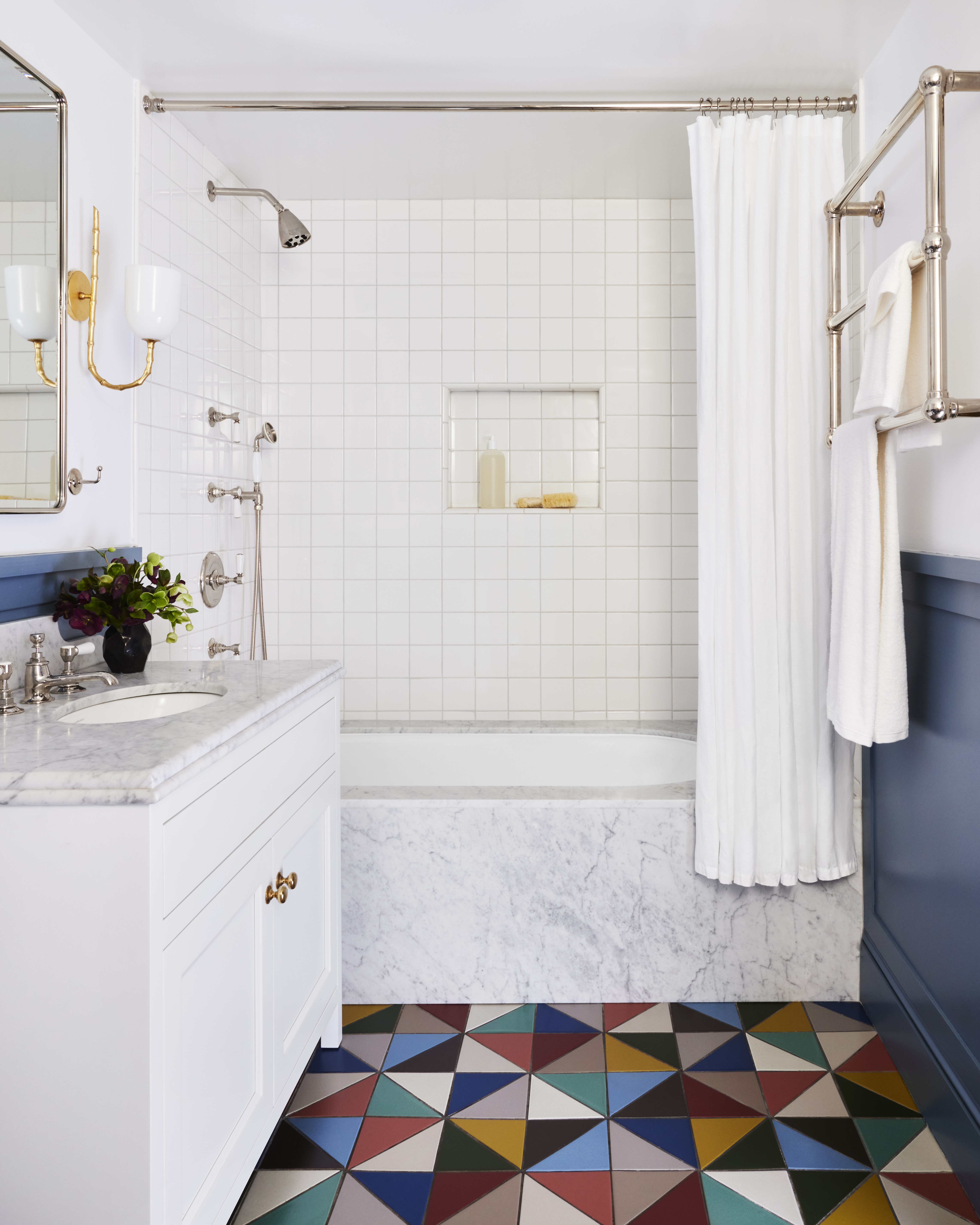 PRIMARY BATH WITH COLORED TILES