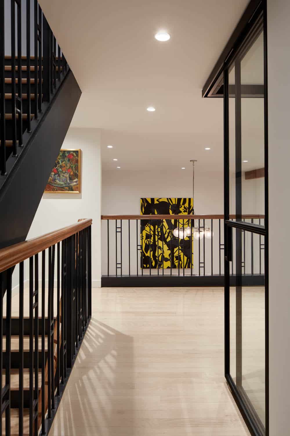 STAIR - landing with recessed lighting and view of the staircase