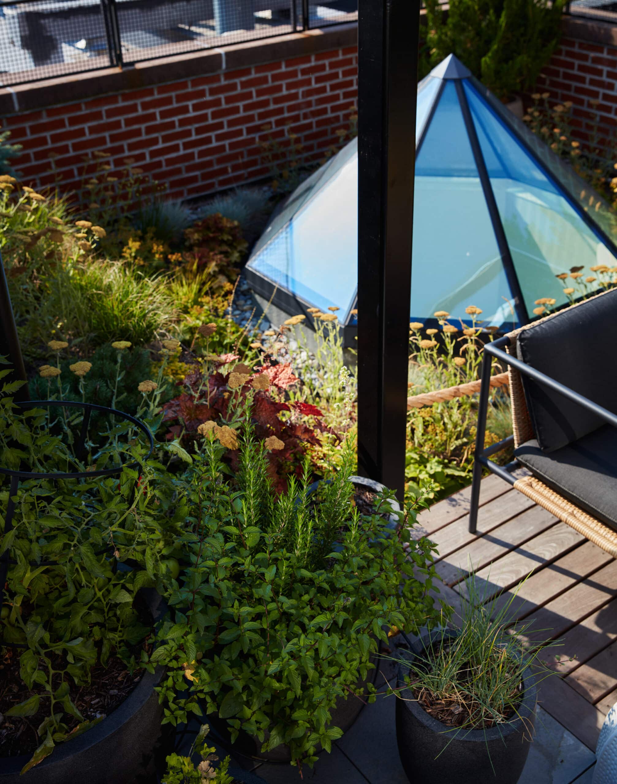 VIEW OF PYRAMID SKYLIGHT FROM ABOVE